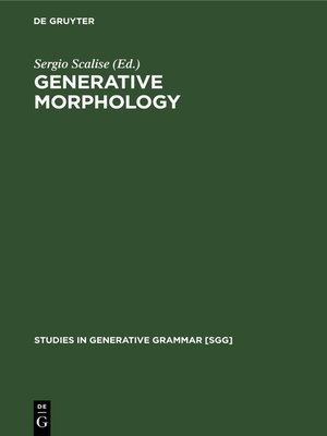 cover image of Generative Morphology